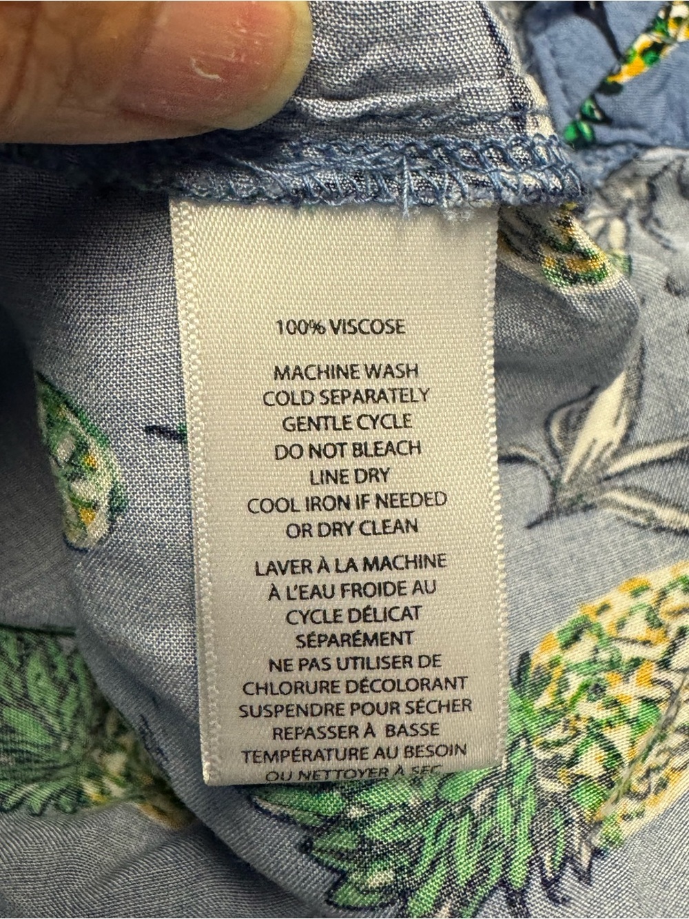 BeachLunchLounge Pineapple Print Sleeveless Shift Dress Small Blue Tropical Boho - Picture 7 of 7